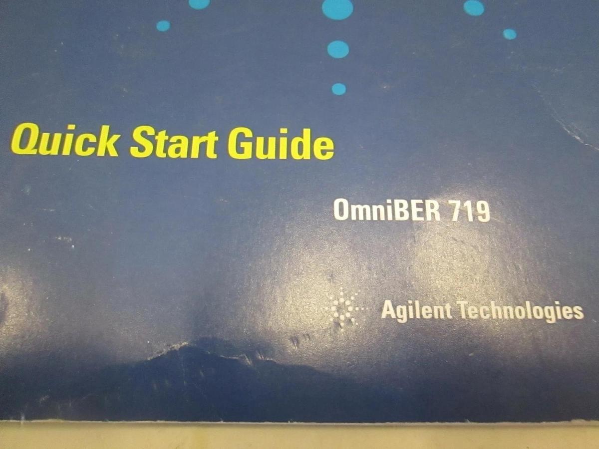 Used Agilent Technologies OmniBER 719 Quick Start Guide And Specifications Manual