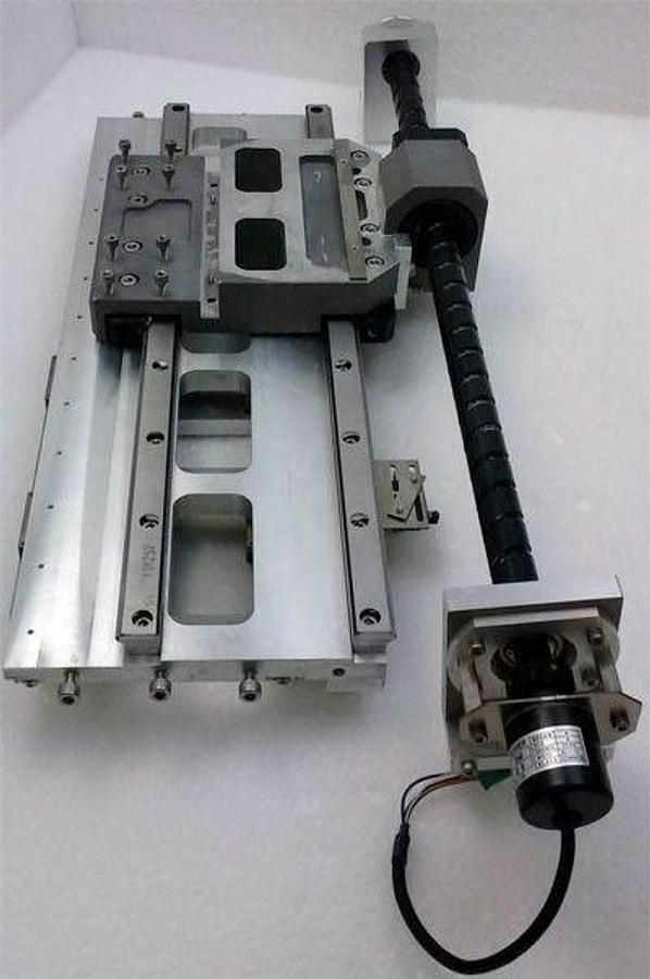 Used TEL Tokyo Electron Horizontal Transfer Motor Drive and Guide Rail Plate, Used