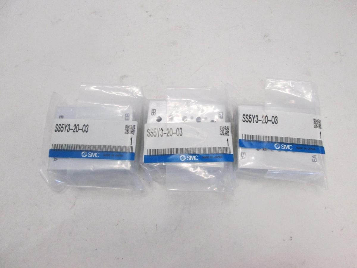 SMC, SS5Y3-20-03, Manifold Block, New, Lot of 3