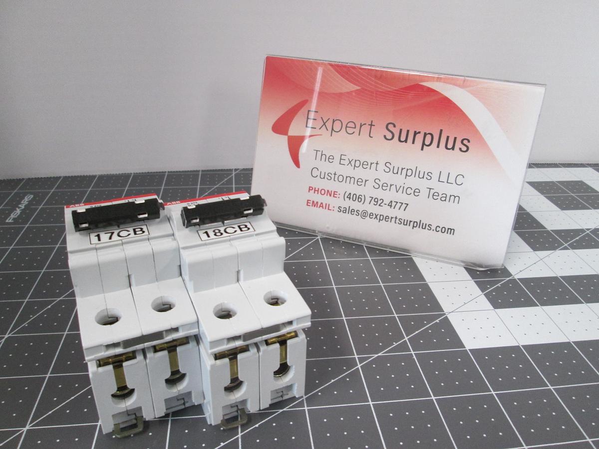 Used ABB, S272-K1A, 2 Pole 400VAC K Circuit Breaker DIN Rail Lot of 2