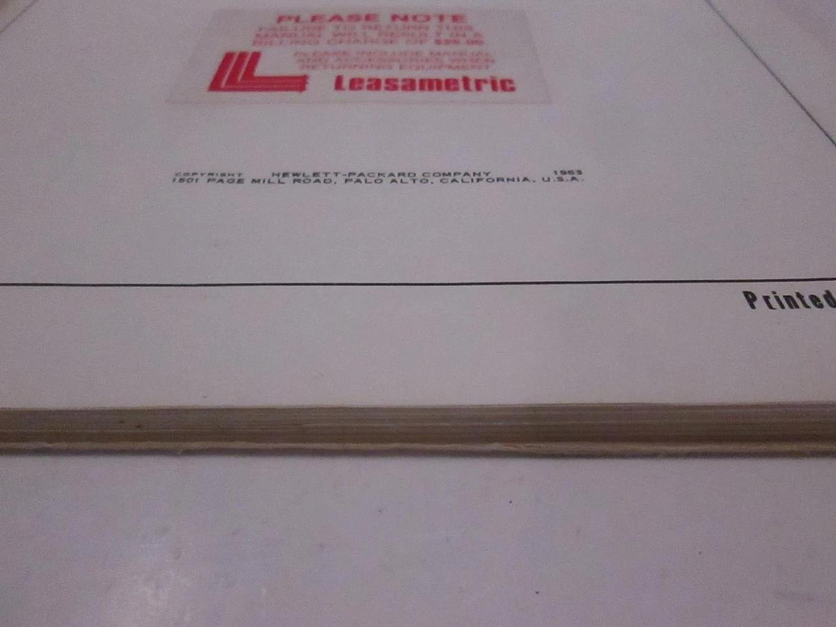 Used HP 493A/495A Microwave Amplifier Operating and Service Manual, Used