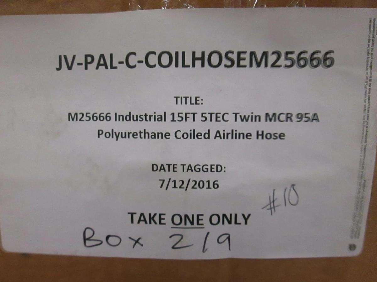 Used M25666 Industrial 15FT 5TEC Twin MCR 95A, Coiled Airline Hose, Lot of 10