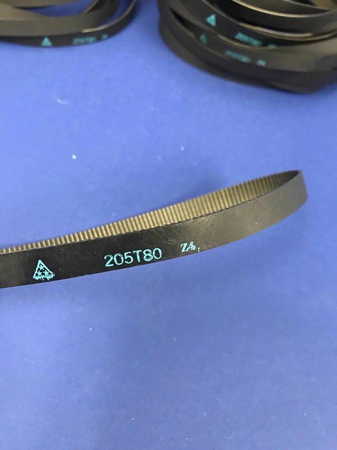 Used MITSUBOSHI 205T80 Polyurethane Timing Belt, Lot of 10