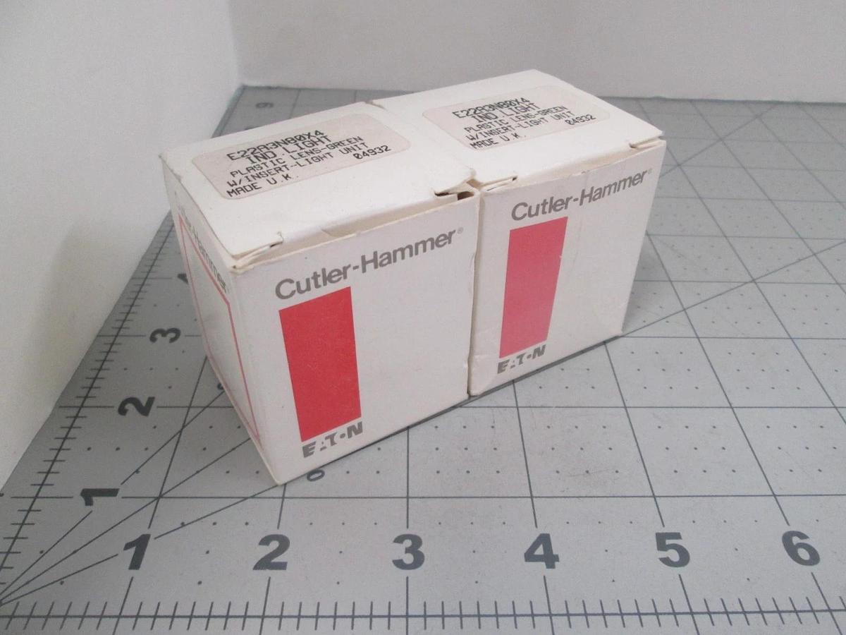 Cutler Hammer, E22A3N80X4, Plastic Lens-GRN w/ Insert Light Unit, New, Lot of 2