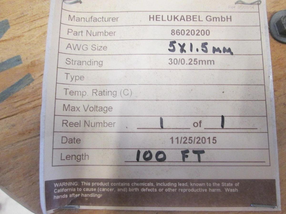 INTERPOWER/HELUKABEL GmbH, 86020200, CABLE,POWER 5 COND 16AMP VDE, New, 23FT
