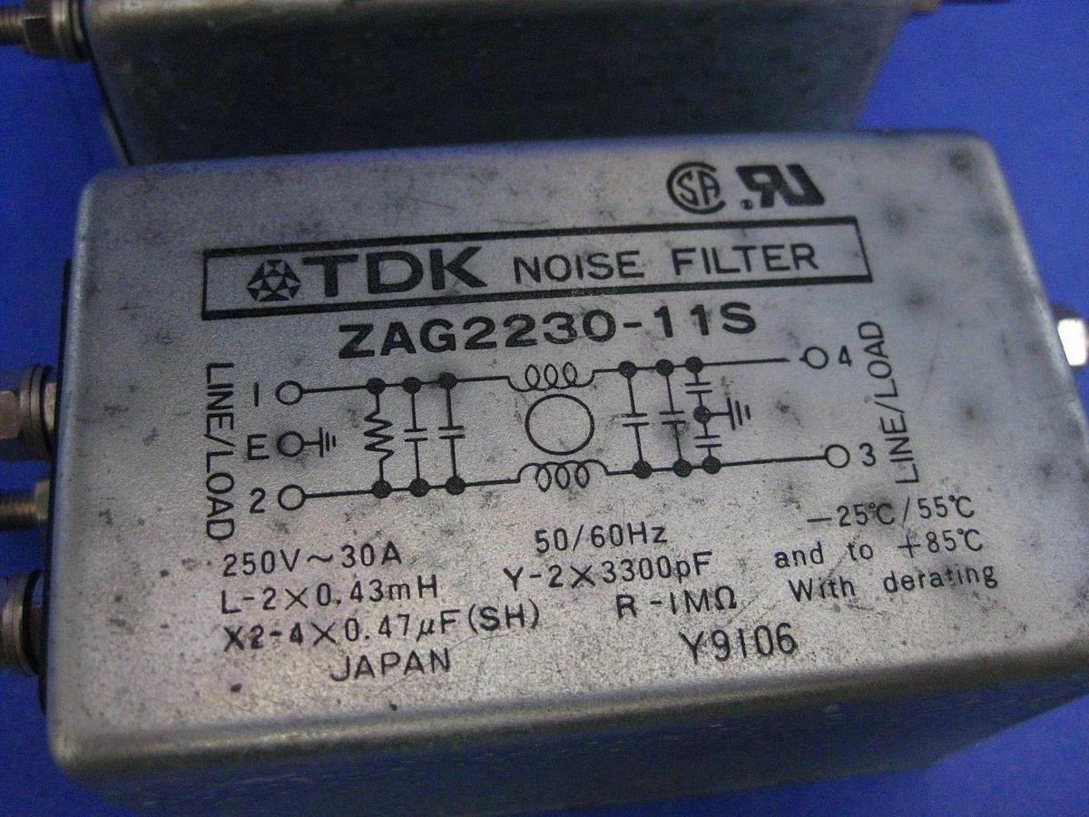 Used TDK Noise Filter ZAG2230-11S - LOT of 2 Used