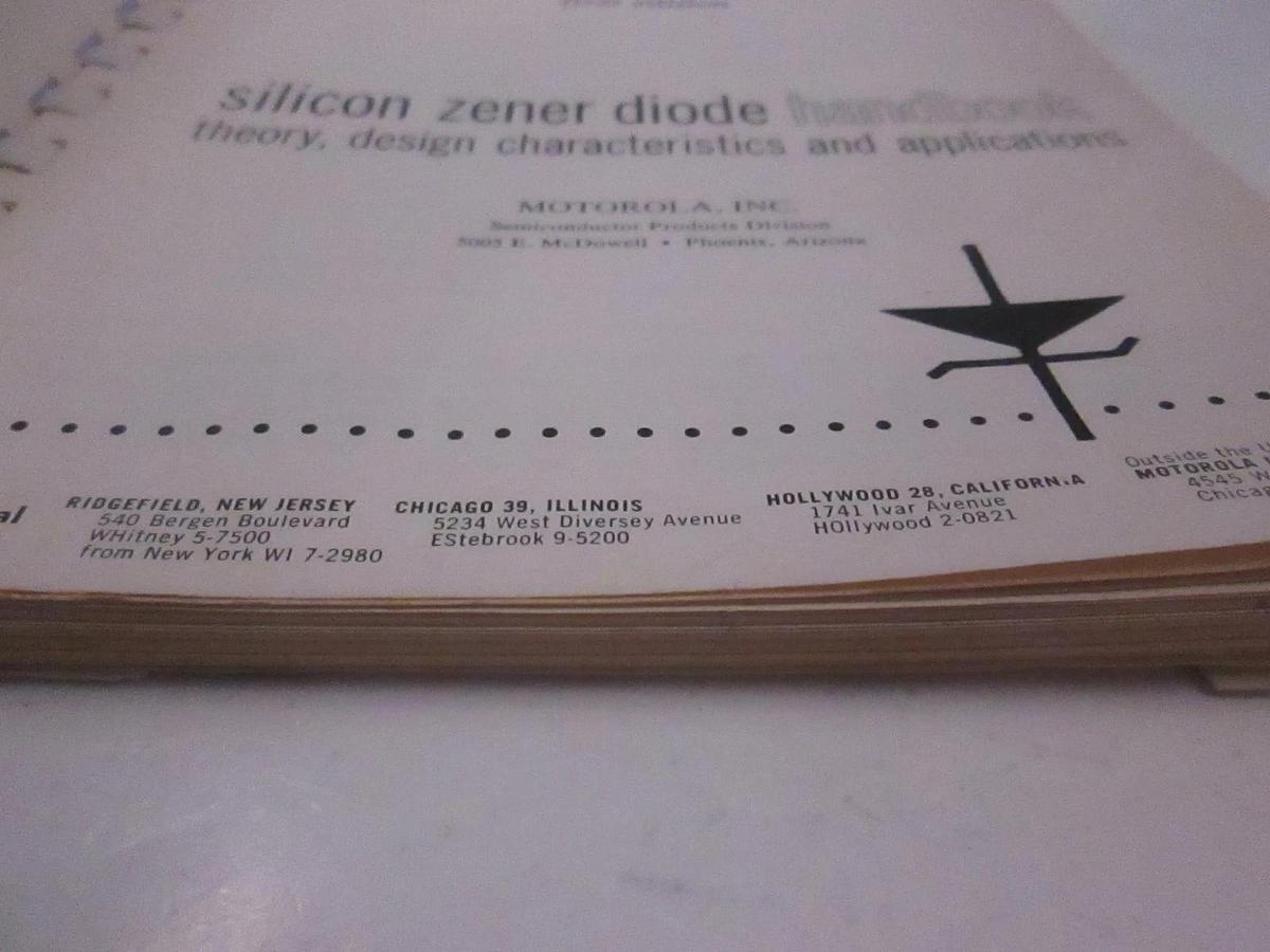 Used Motorola silicon Zener Diode Handbook First Edition, Used