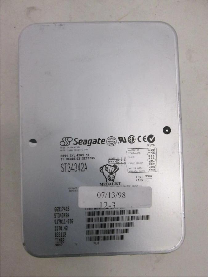 Used Seagate, Medalist Hard Drive, ST34342A, Used