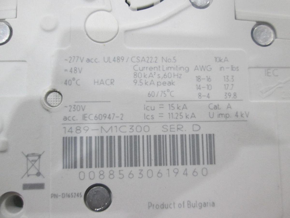 Allen Bradley, 1489-M1C300, Circuit Breaker, Single Pole, 30A, New, Lot of 2