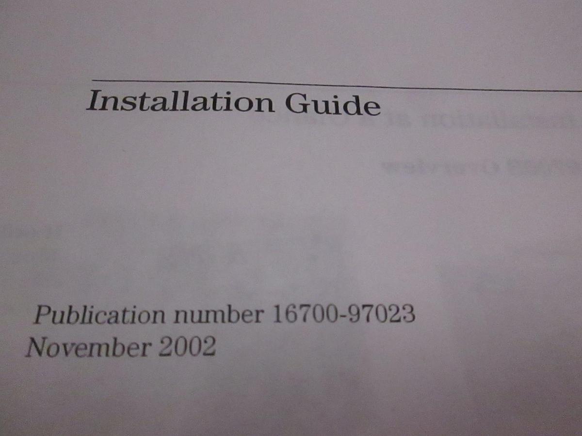 Used Agilent 16700B Logic Analysis System Installation Guide, Used