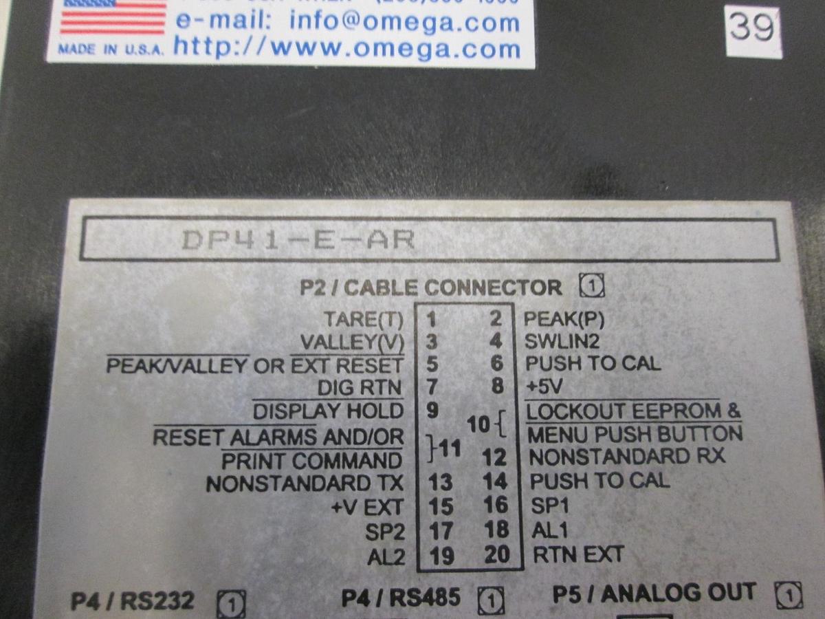 Used Omega, DP41-E-AR, Digital Panel Meter, Used