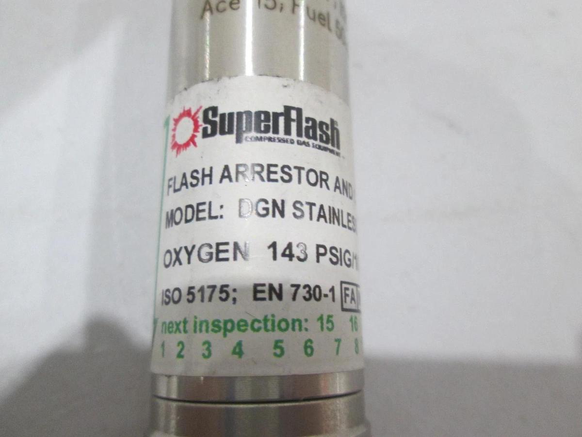 SuperFlash, Flash Arrestor and Check Valve, DGN SS, Oxygen, New
