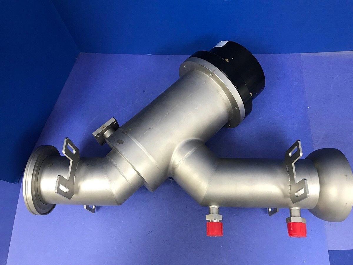 Used MKS HPS 100996194 2-Stage In-Line Vacuum Valve, 3" ISO80 & 102/75 Ball Socket