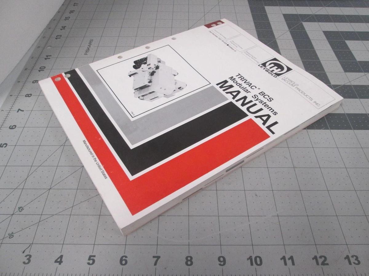 Used Leybold, Trivac BCS Modular Systems Manual, 722-78-028, Edition G, Used