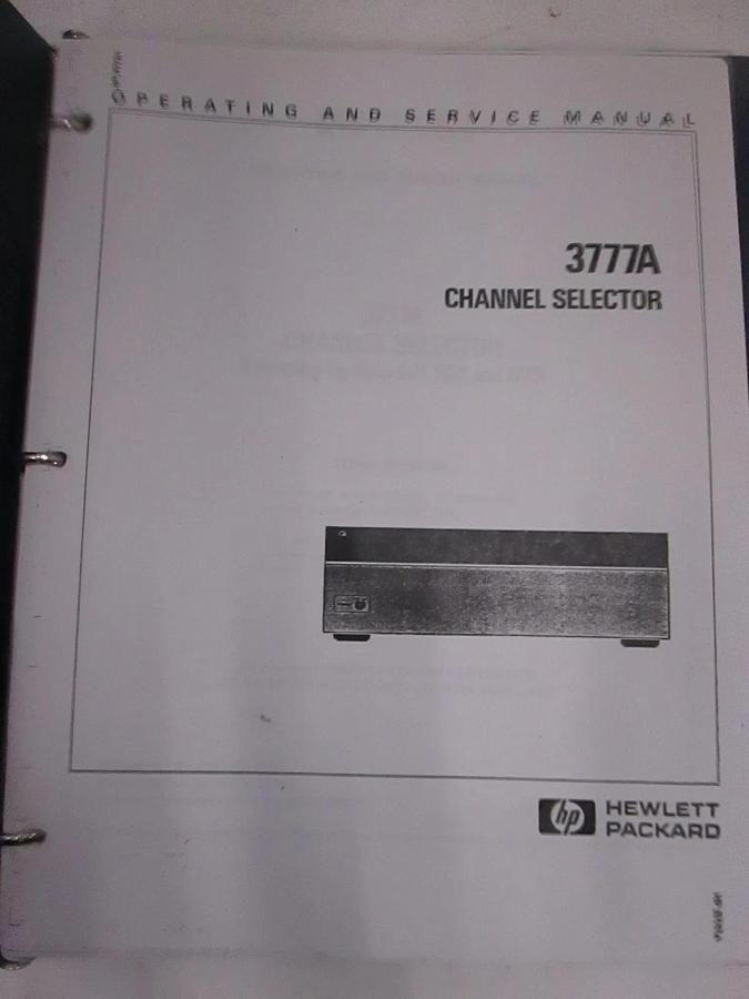 Used HP 3777A Channel Selector Operating and Service Manual, Used