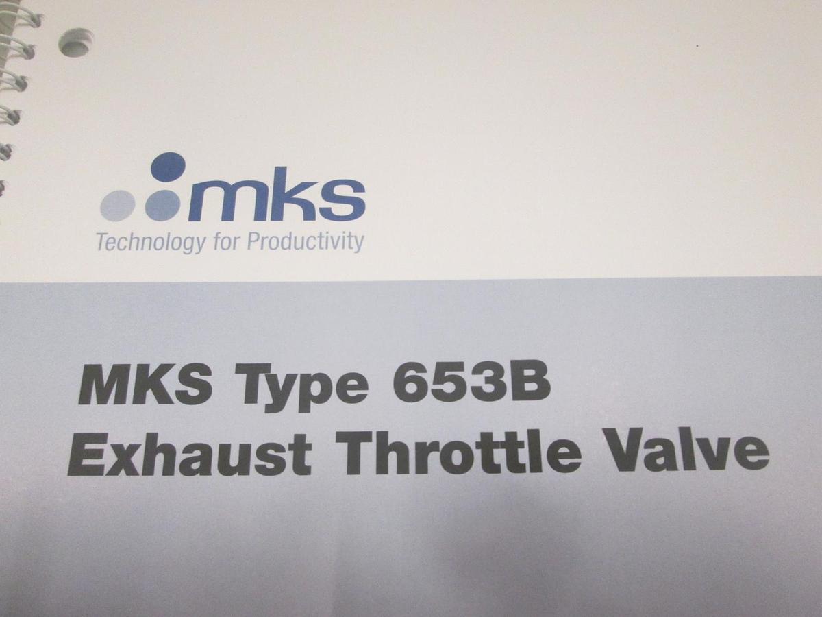 Used MKS, Type 653B Exhaust Throttle Valve Instruction Manual, 117082-P1, Used