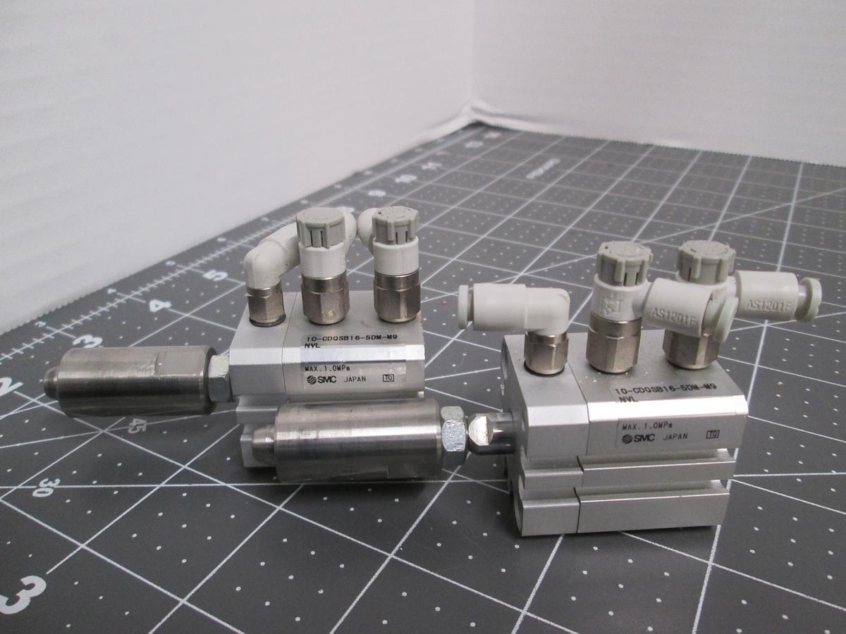 Used SMC 10-CDQSB16-5DM-M9 Compact Cylinder Lot of 2 
