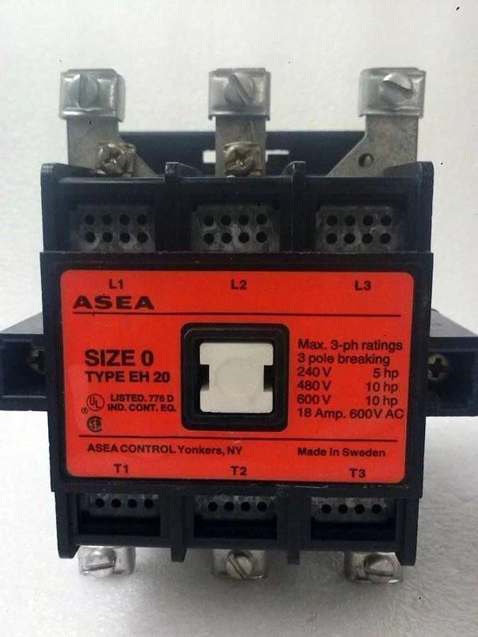 ABB ASEA Type EH20 Contactor Size0 3Pole 18Amp 600VAC, New
