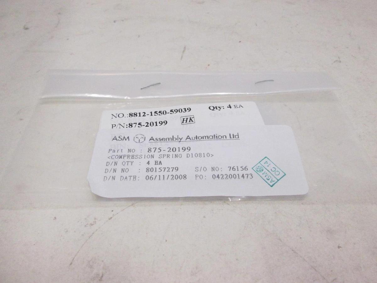 ASM, Compression Spring D10810, 875-20199, New, Lot of 4