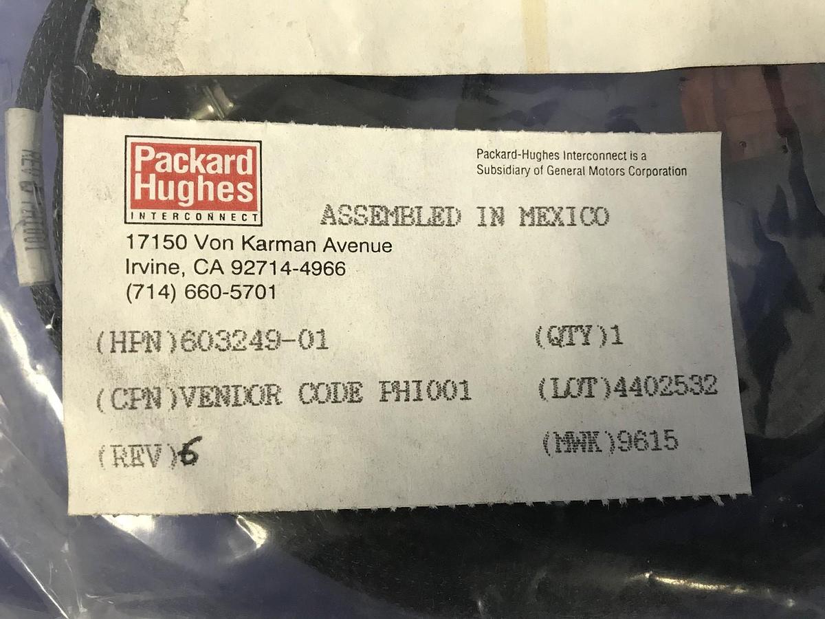 Used SVG 603249-01 Heater Alarm Gate Valve Harness Assembly, New