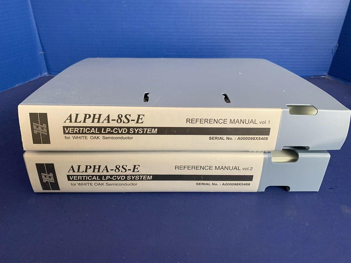Used Tokyo Electron ALPHA-8S-E Vertical LP-CVD Reference Manual Vol 1 and Vol 2