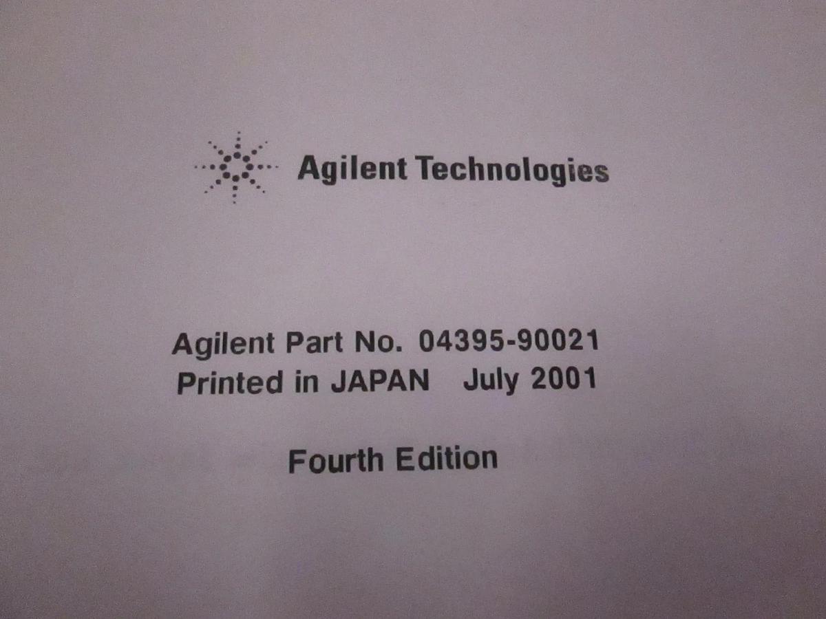 Used Agilent Technologies 4395A Network/Spectrum/Impedance Analyzer Program Manual