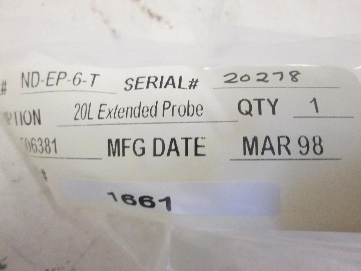 NOW TECHNOLOGIES, NC-EP-6-T, EXTND, PROBE 20 LITER,TUB END, New