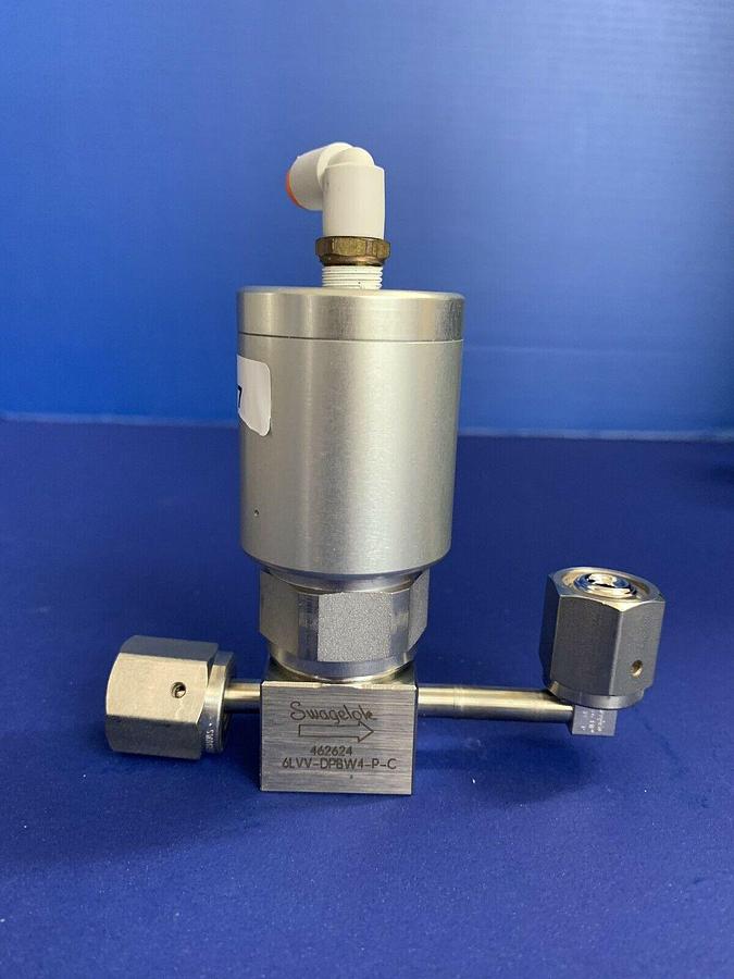 Used SWAGELOK 6LVV-DPBW4-P-C Diaphragm Valve Assy, Normally Closed, 1/4" FVCR, Used