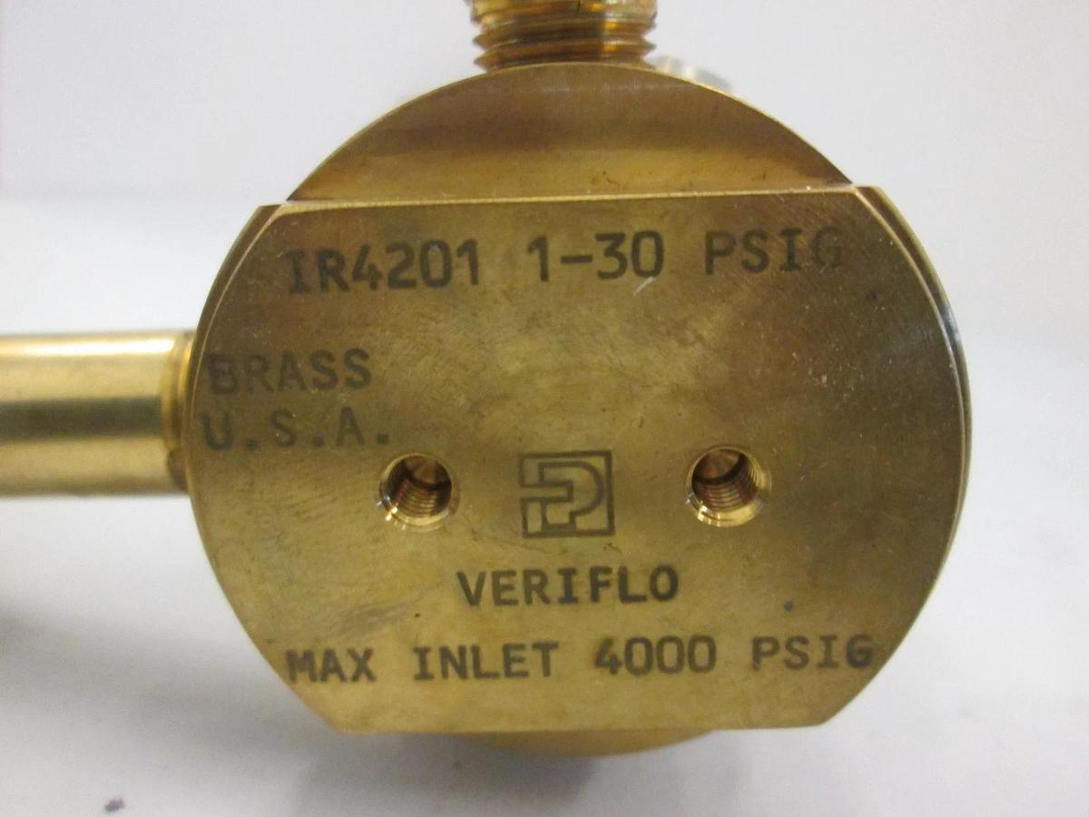 Used Veriflo, IR4201 Regulator Assy w/ 0-60PSI Wika Gauge, Used