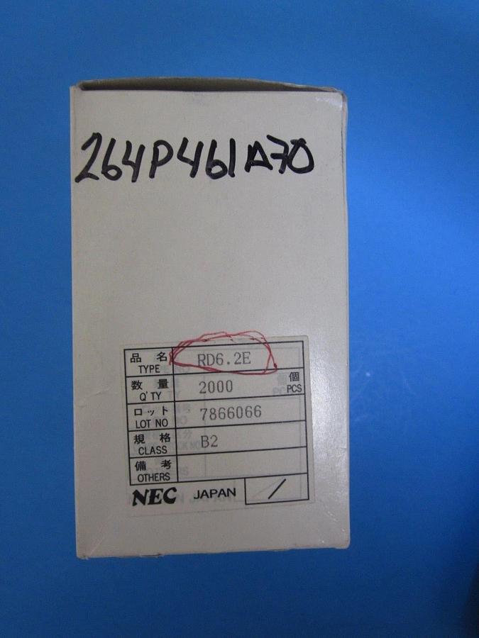 BOX of 2000 - NEW NEC RD6.2E ZENER DIODES, 6.2V 1/2W (Equivilant to NTE5013A)