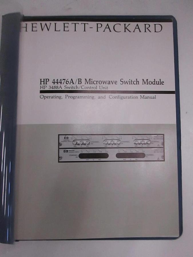 Used HP 44476A/B Microwave Switch Module Operating, Program, Configuration ManualUsed