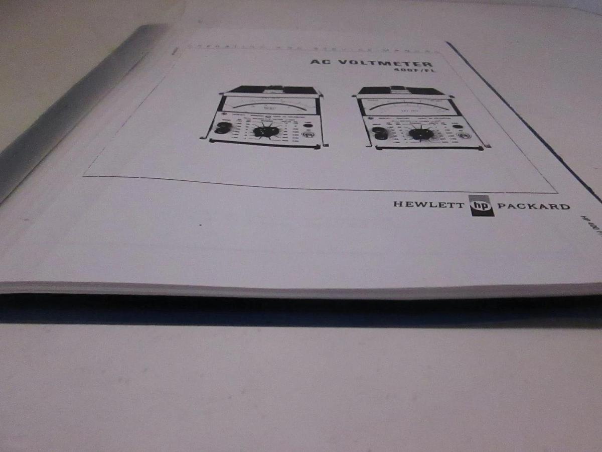 Used HP AC Voltmeter 400F/FL Operating and Service Manual, Used