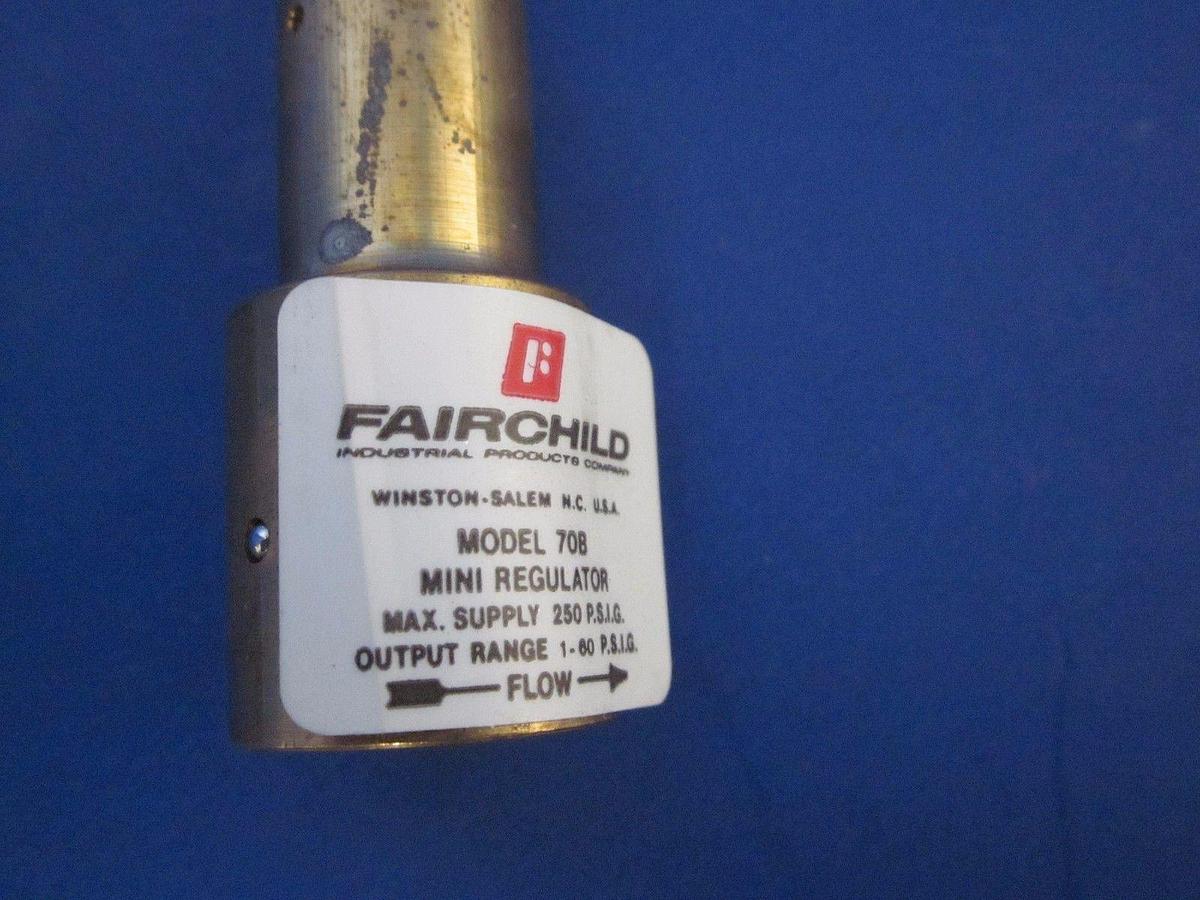 Used Fairchild 70B Subminiature Pressure Regulator, 1-60 psig, Lot of 2