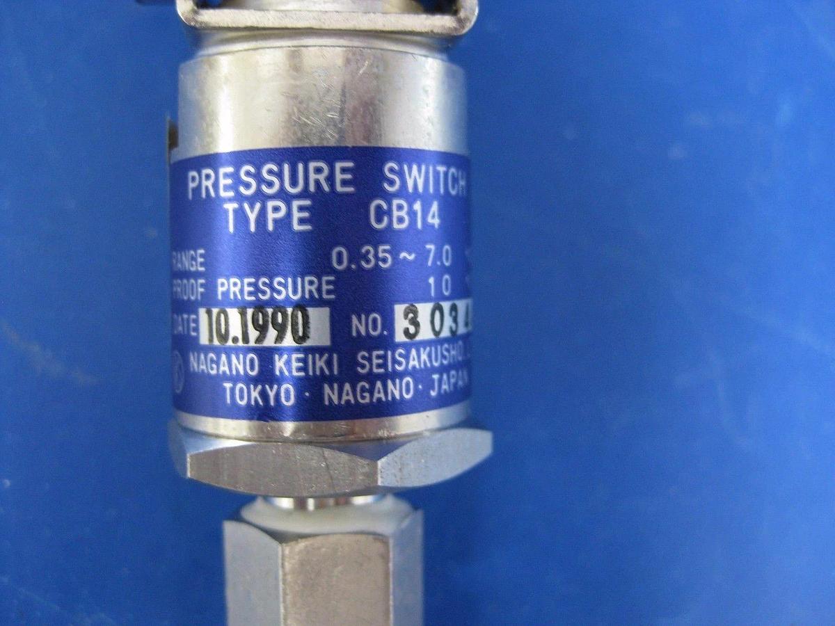 Used Nagano Keiki CB14 Pressure Switch 0.35-0.7 kgf/cm2, Used
