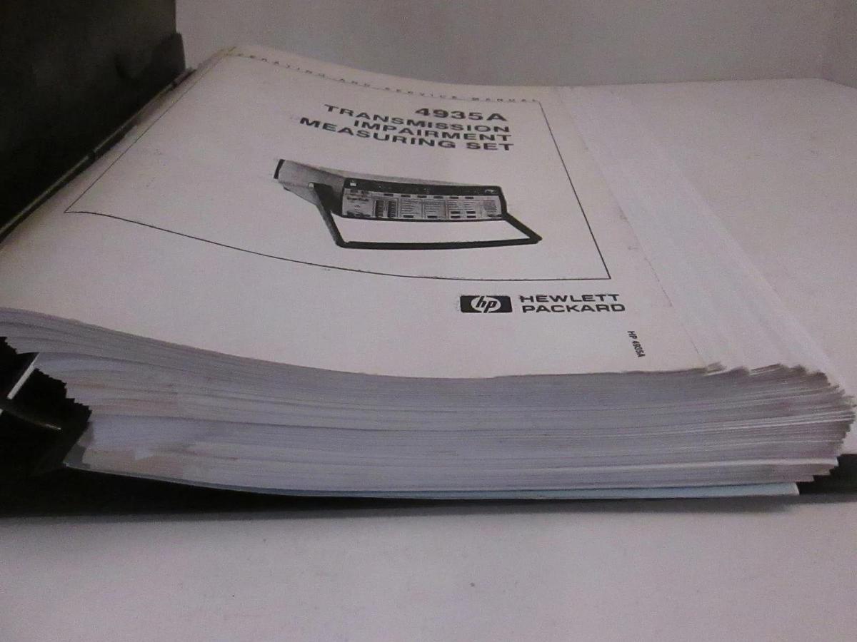 Used HP 4935A Transmission Impairment Measuring SetOperating and Service Manual, Used
