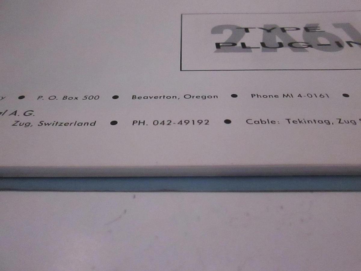 Used Tectronix Type 2A61 Plug-In Instruction Manual, Used