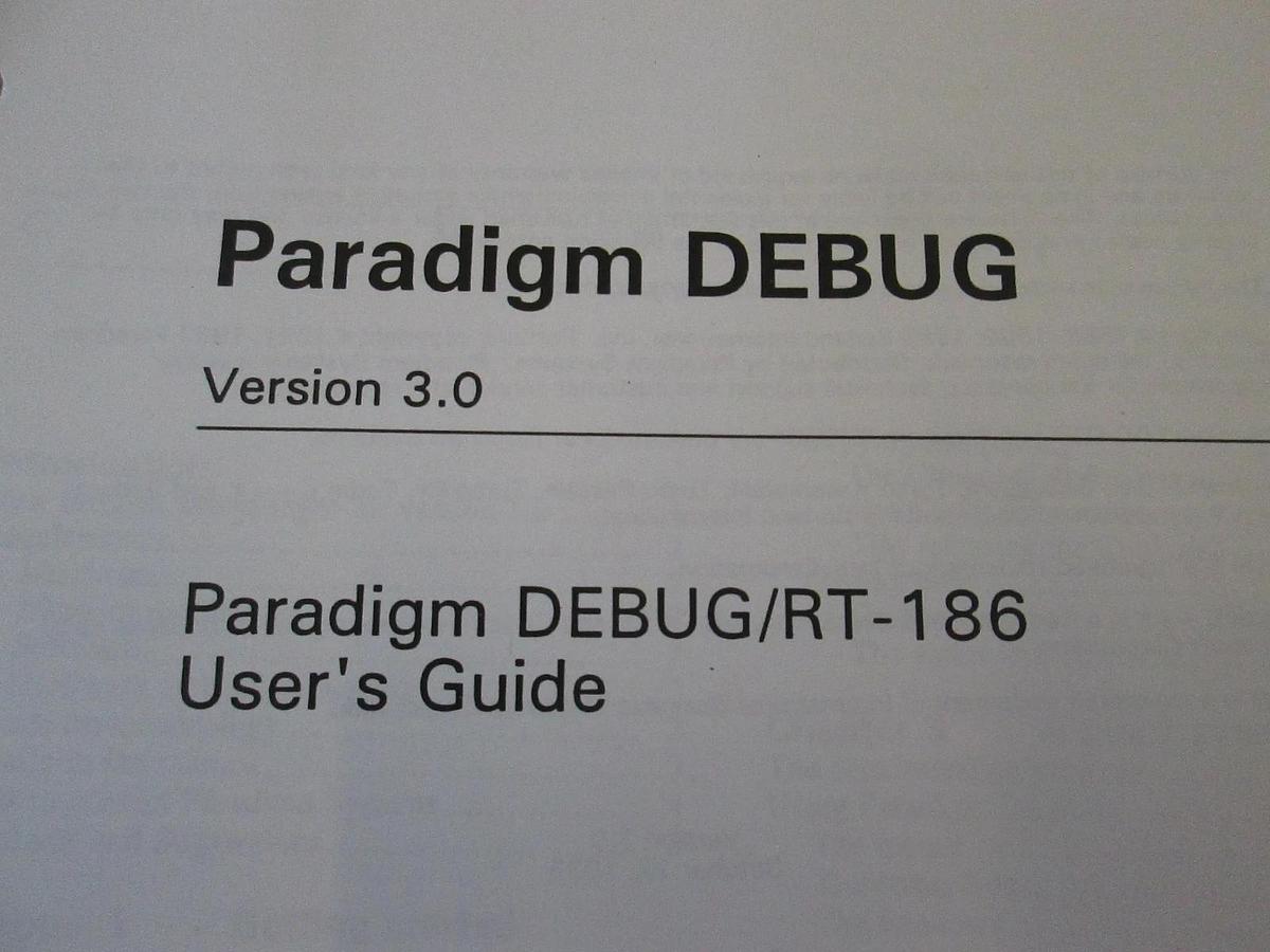 Used Paradigm DEBUG/RT-186 User's Guide with Floppy Disks, Used