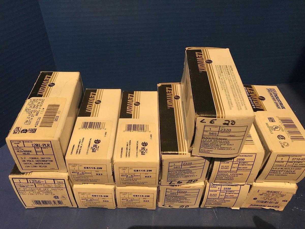 Used Leviton Toggle Misc Lot of Toggle Switch / Receptacles, Lot of 13