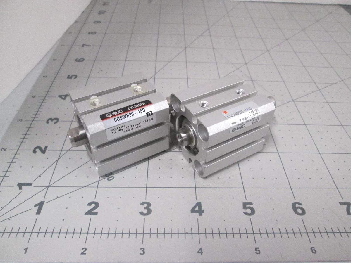 SMC, CQSWB20-15D, Pneumatic Cylinder, New, Lot of 2