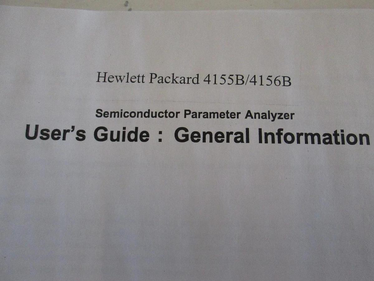 Used HP 4155B/4156B Semiconductor Parameter Analyzer User's Guide, Used