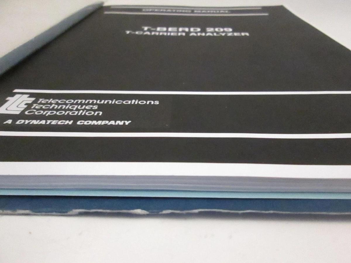 Used Telecommunications T-Berd 209 T-Carrier Analyzer Operating Manual, Used
