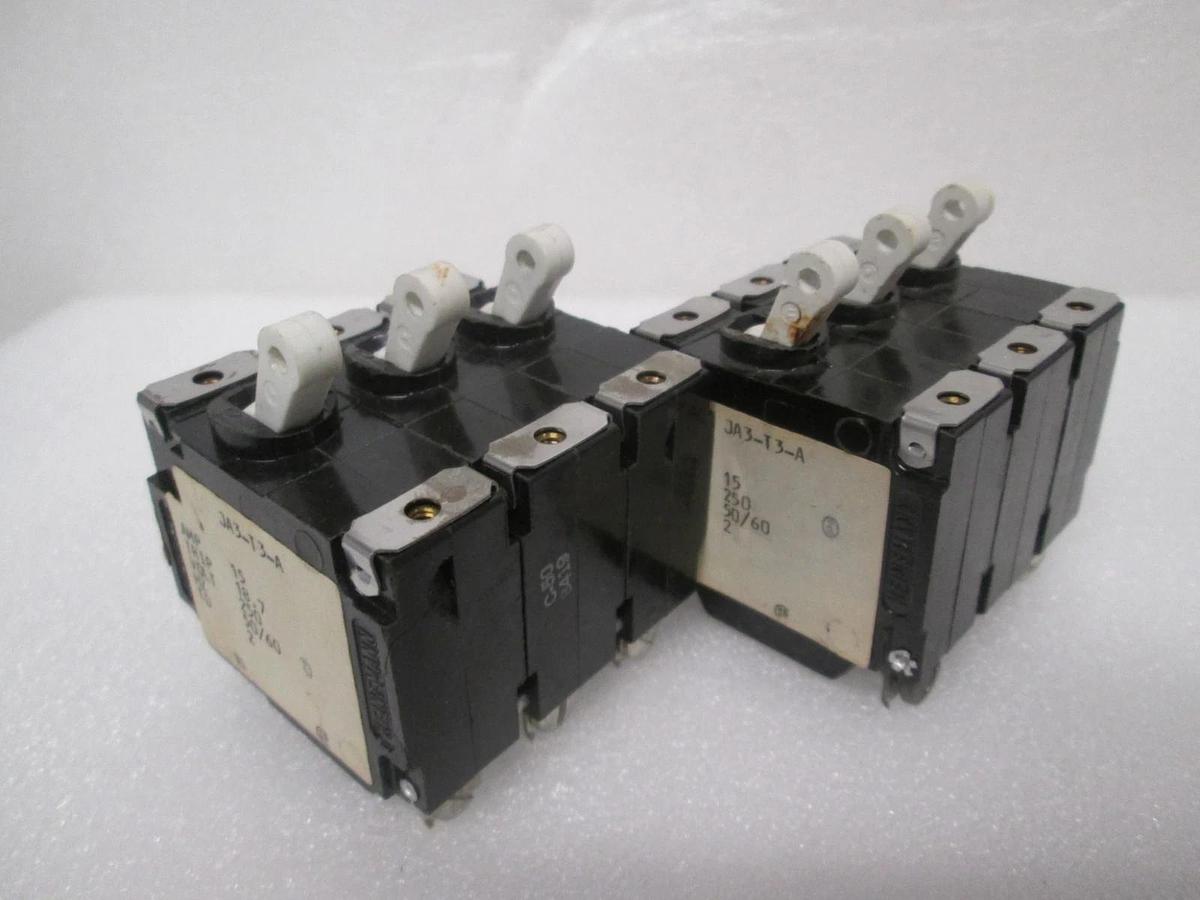 Heinemann, JA3-T3-A, Circuit Breaker, 3 Pole, 15A, 111-7004, New