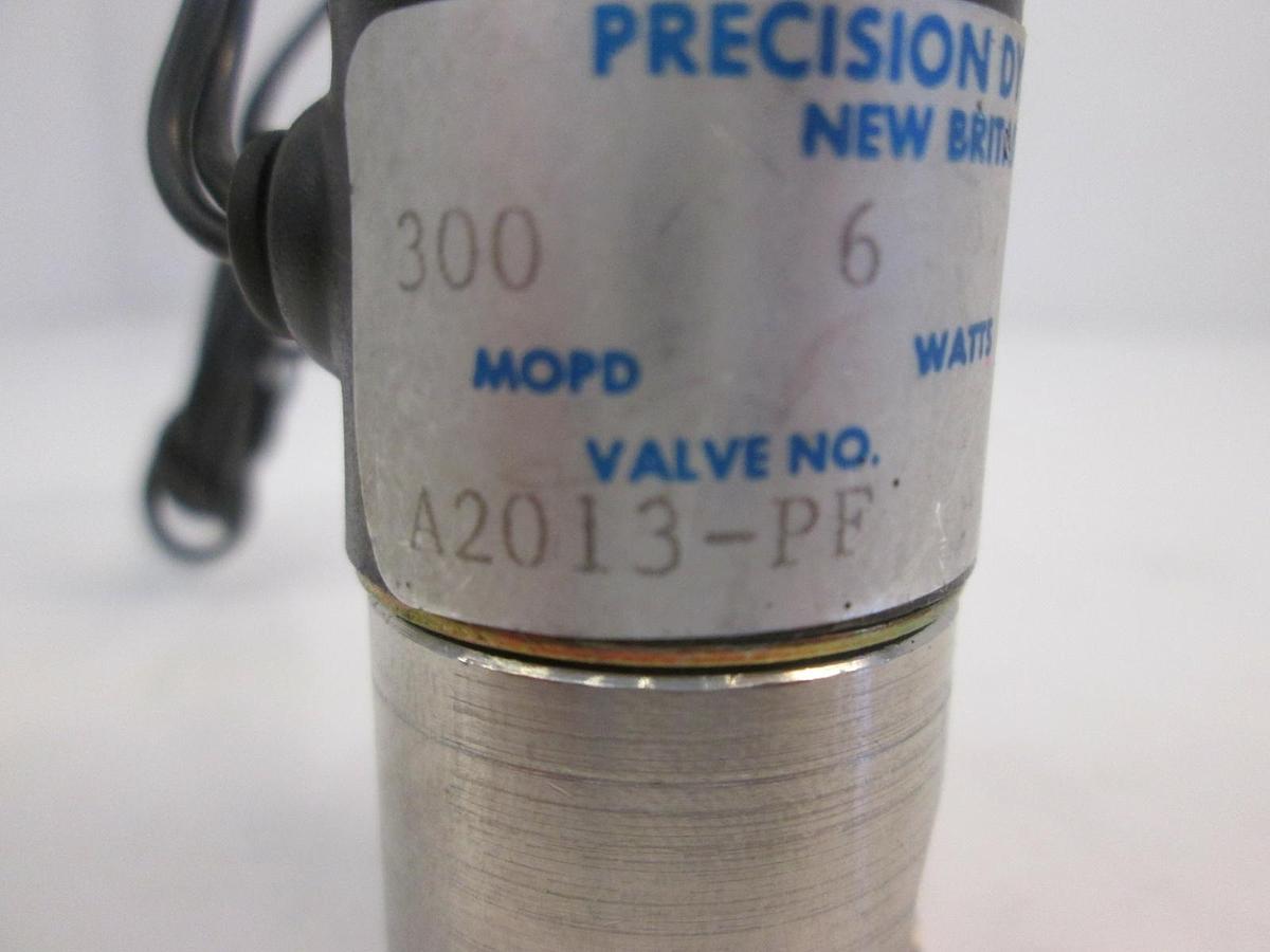 Used Precision Dynamics A2013-PF Solenoid 2-Way Valve, 300 PSIG, Used