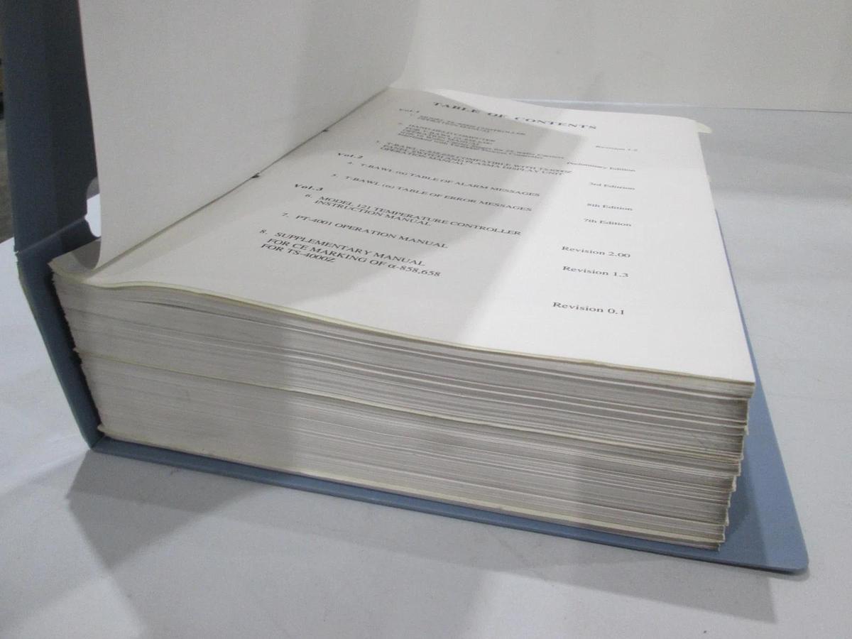 Used TEL Tokyo, Vertical Furnace, a-658SD, Software Manual, Used