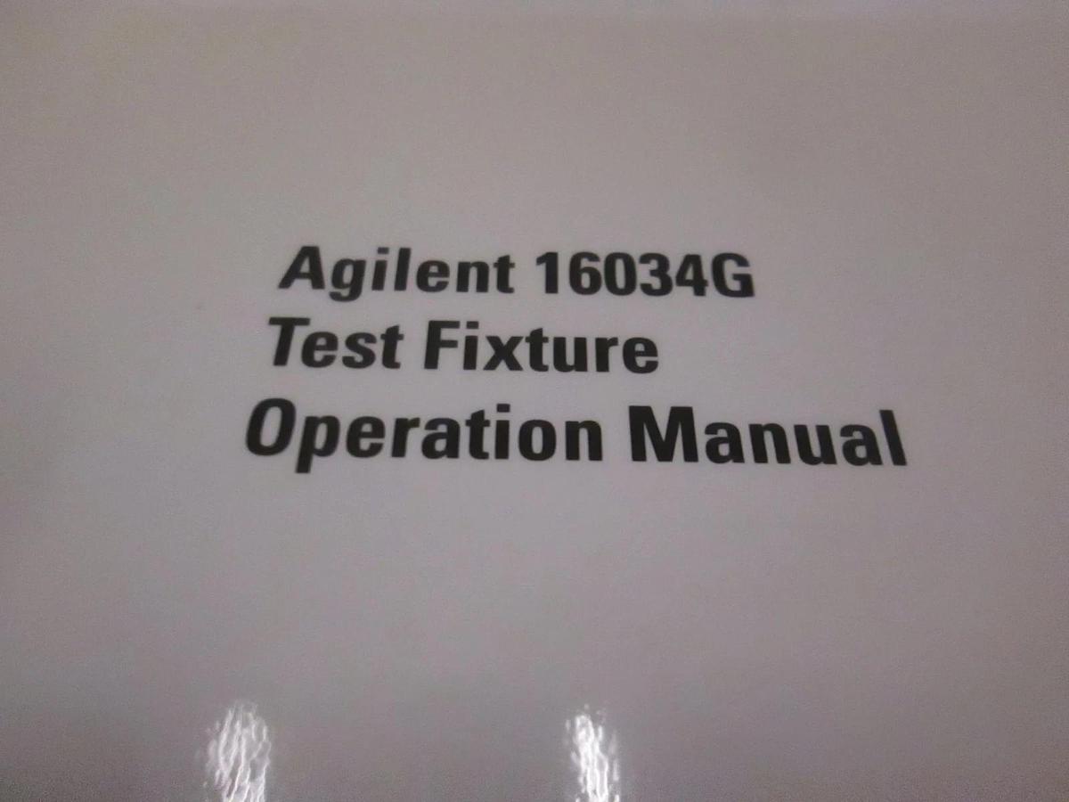 Used Agilent 16034G Test Fixture Operation Manual, Used