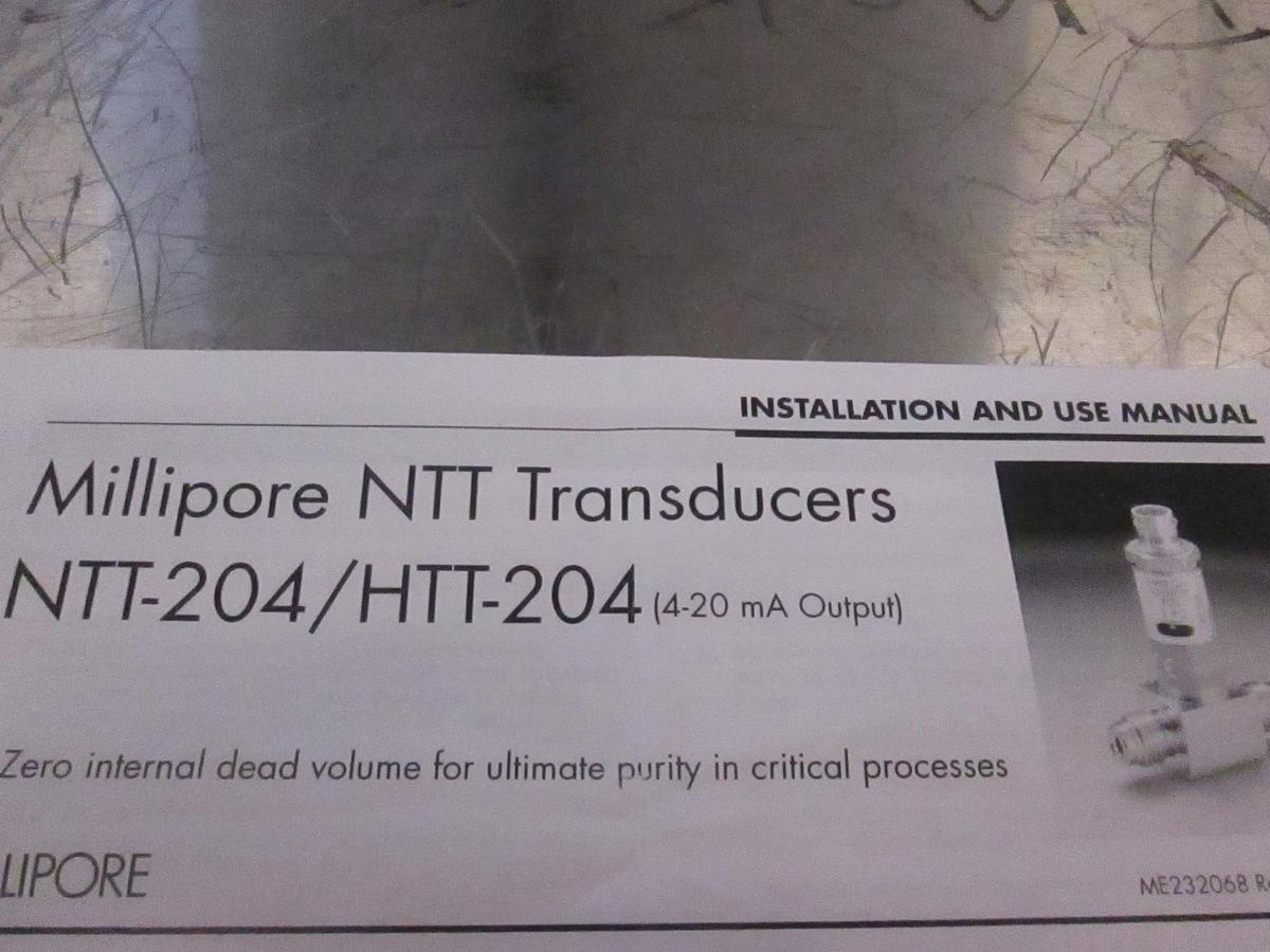Used Millipore NTT Transducer NTT-204/HTT-204 Installation and Use Manual, Used