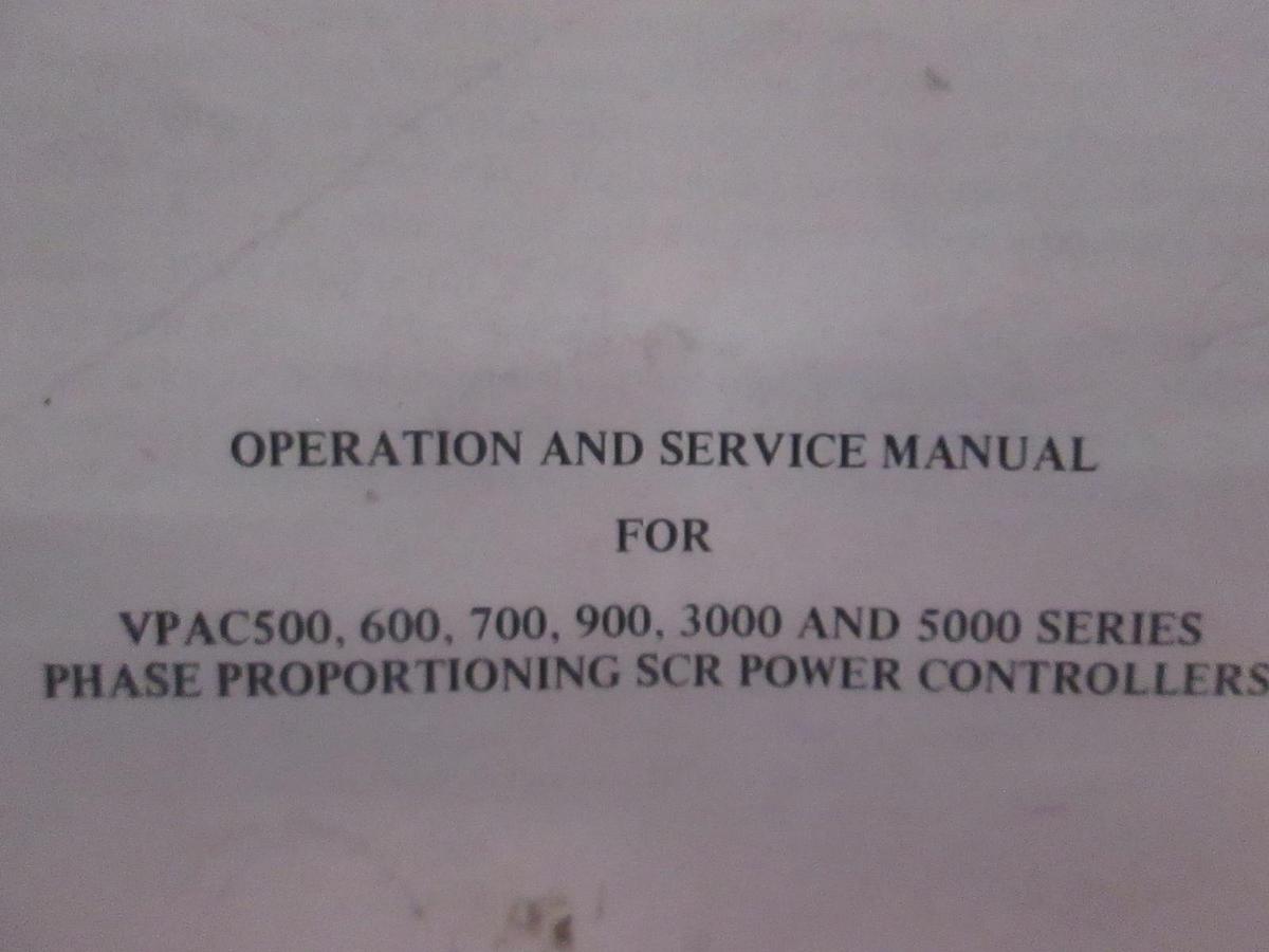 Used Operation and Service Manual for VPAC500,600,700,900,3000 And 5000Serires, Used