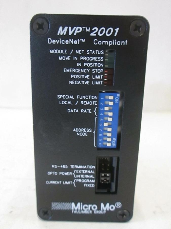 Used Faulhaber MicroMo DeviceNet MVP2001A02 Single Axis Intelligent Drive w/ Amp, New