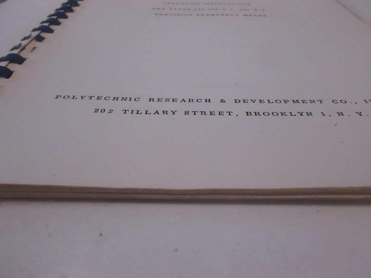 Used PRD Type 560,560-S-1, 560-S-2 Precision Frequency Meter Operating Instructions