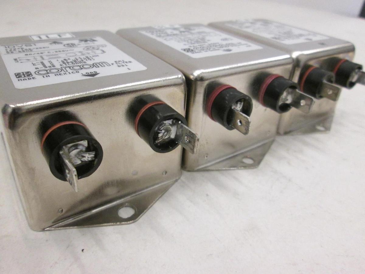 Corcom, 10VS1, F7248, 8A/40C, 250V, EMI Filter, New, Lot of 3